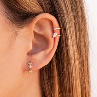 Fashion Simple Double Layer Non-pierced Copper Ear Clip 18k Single Ear Bone Clip main image 3