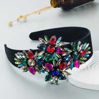 Baroque Style Shiny Stained Glass Diamond Fabric Headband main image 3
