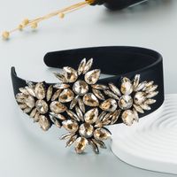 Baroque Style Shiny Stained Glass Diamond Fabric Headband main image 5
