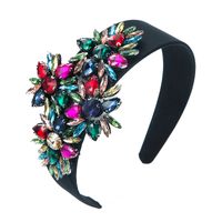 Baroque Style Shiny Stained Glass Diamond Fabric Headband main image 6