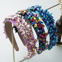 Fashion Shiny Color Crystal Baroque Headband Wholesale main image 2