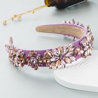 Fashion Shiny Color Crystal Baroque Headband Wholesale main image 4