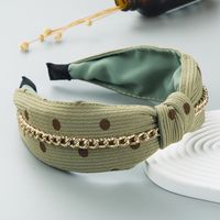 New Fashion Fabric Alloy Chain Twisted Wave Nodding Headband main image 4
