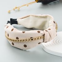 New Fashion Fabric Alloy Chain Twisted Wave Nodding Headband main image 5