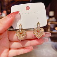 Korean Style Zircon Fashion Geometric Tassel Pendant Earring Copper Ear Jewelry main image 6