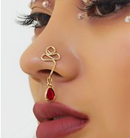 European And American Geometric Water Droplets Turquoise Perforation-free Nose Clip main image 4