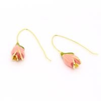 Retro Fashion Pink Tulip Metal Simple Flower Ear Hook Jewelry main image 3