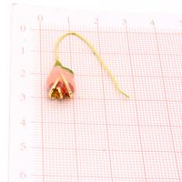Retro Fashion Pink Tulip Metal Simple Flower Ear Hook Jewelry main image 4