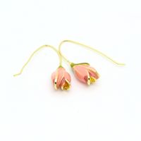 Retro Fashion Pink Tulip Metal Simple Flower Ear Hook Jewelry main image 6