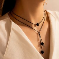 Modeschmuck Geflochtenes Seil Perlen Doppelschichtige Halskette Mehrschichtige Halskette main image 1