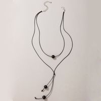Modeschmuck Geflochtenes Seil Perlen Doppelschichtige Halskette Mehrschichtige Halskette main image 3