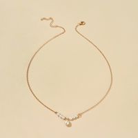 Simple Fashion Alloy Chain Pearl Geometric Beaded Single Layer Necklace main image 6