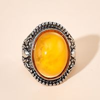 Ethnic Jewelry Imitation Yellow Gem Inlaid Ring main image 3