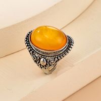 Ethnic Jewelry Imitation Yellow Gem Inlaid Ring main image 4