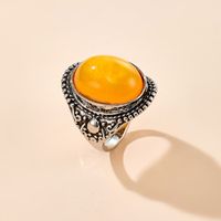 Ethnic Jewelry Imitation Yellow Gem Inlaid Ring main image 5