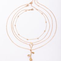 Fashion Jewelry Alloy Rose Multi-layer Geometric V-shaped Four-layer Necklace main image 6
