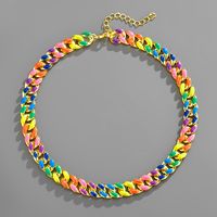 Cross-border Accessories Bold Colorful Rainbow Trendy Cuban Chain main image 3