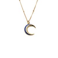 Star Pendant With Jewelry Copper Zircon Drip Oil Multicolor Moon Necklace main image 3