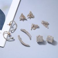Romantic Rhinestone Tassel Simple Copper Inlaid Zirconium Earrings main image 3