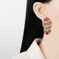 Cute Little Red Fish Alloy Super Flash Diamond Personality Female Earrings main image 3