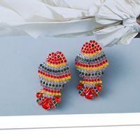 Cute Little Red Fish Alloy Super Flash Diamond Personality Female Earrings main image 5