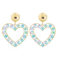 Romantic Personality Heart-shaped Female Stud Diamond Earrings main image 2