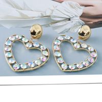 Romantic Personality Heart-shaped Female Stud Diamond Earrings main image 5