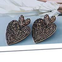 European And American Rhinestone Geometric Heart-shaped Earrings main image 5