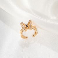 Wholesale Jewelry Simple Style Butterfly Alloy Zircon Plating Earrings main image 5