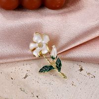 White Flower Brooch Korean Version Of Simple Gardenia Brooch main image 4