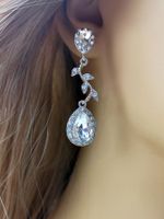 Fashion Drop Shaped Crystal Diamond Earrings Korean Leaf Earrings main image 6