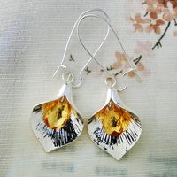 Lady Leaf Plating Metal Artificial Gemstones Earrings main image 5