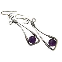 Bohemian Purple Amethyst Earrings European And American Creative Winding Earrings main image 6