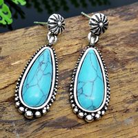 European And American Creative Drop-shaped Turquoise Exaggerated Earrings main image 1