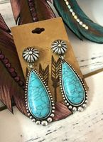 European And American Creative Drop-shaped Turquoise Exaggerated Earrings main image 3