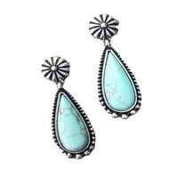 European And American Creative Drop-shaped Turquoise Exaggerated Earrings main image 6