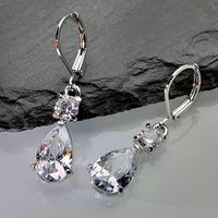 Fashion Drop-shaped Zircon Earrings Korean Version Long Gemstone Earrings main image 1