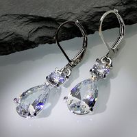 Fashion Drop-shaped Zircon Earrings Korean Version Long Gemstone Earrings main image 5