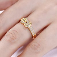 European And American Knotted Flower Diamond Metal Ring Wholesale main image 4