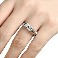 European And American Knotted Flower Diamond Metal Ring Wholesale main image 5