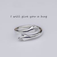 Hands Crossed Embrace Couple Ring Opening Personality Creativity Ring main image 3
