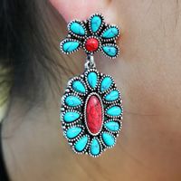 New Turquoise Earrings European And American Exaggerated Earrings main image 3