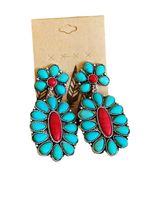 New Turquoise Earrings European And American Exaggerated Earrings main image 6
