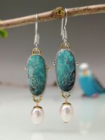 New Creative Green Opal Earrings European And American Pearl Drop Pendant Earrings main image 2