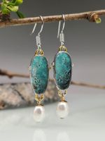 Nouvelles Boucles D&#39;oreilles Créatives En Opale Verte Boucles D&#39;oreilles Pendantes En Perles Européennes Et Américaines main image 3