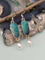 New Creative Green Opal Earrings European And American Pearl Drop Pendant Earrings main image 4