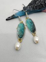 New Creative Green Opal Earrings European And American Pearl Drop Pendant Earrings main image 5