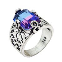 European And American Hollow Carved Inlaid Colorful Purple Tourmaline Ring main image 6