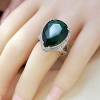 European And American Fashion Emerald Zircon Ring main image 3