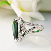 Europäische Und Amerikanische Mode Smaragd Zirkon Ring main image 5